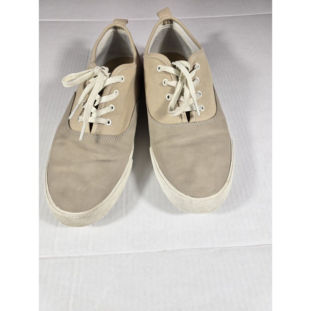 Call It Spring Women's Vega Low-Top Lace-Up Tan Canvas Oxford Sneakers, SZ 10.5
